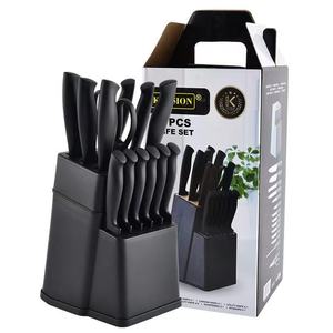 Inventory 14-Piece Knife Set with Block Stainless Steel Chef Knives Scissors and Sharpening <b>Rod</b> Matte Finish Ergonomic Handle - Product Image 2