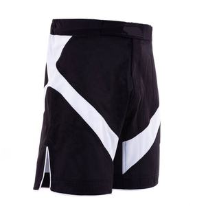 Shorts de MMA pour hommes, coloris contrastés noir et blanc, coupe athlétique, extensible, en spandex et nylon, taille adulte - Product Image 2