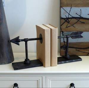 Great quality in reasonable price Cast Iron Bookends Designed For Modern Bookshelf Decor Study Room Accent And Home Organization - Product Image 1
