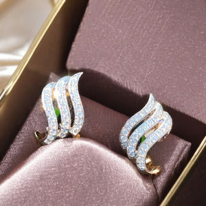 Women's Trendy Custom Flashy Natural Diamond 14K Solid Gold Stud Earrings Luxury Design for Birthday Anniversary Engagement Gift - Product Image 5
