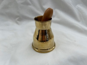 Cafetera Turca Cezve de Latón Pulido con Mango de Madera Clara, Ibrik Tradicional de Latón Dorado, Cafetera Griega para Estufa - Product Image 6