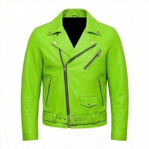 Chaqueta de cuero estilo motociclista para hombre NAI-0504B, abrigo elegante de marca, equipo de protección para motociclistas, color personalizable. - Product Image 1
