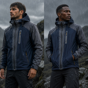 Veste imperméable pour homme 100% polyester coupe-vent légère avec capuche - Product Image 2