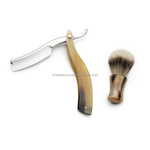 Brocha de Afeitar Hecha a Mano con Cuerno de Búfalo Ecológico, Cerdas Naturales de Pelo de Tejón, Herramienta de Aseo Elegante para un Afeitado Suave - Product Image 3