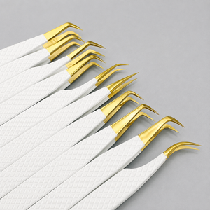 Ensemble de pinces à épiler professionnelles en acier inoxydable à pointe inclinée pour les sourcils, écologiques et durables, design moderne - Product Image 4