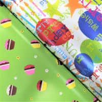 Papier d'emballage cadeau en pâte de bois vierge, double face, imprimé avec logo personnalisé, vente en gros