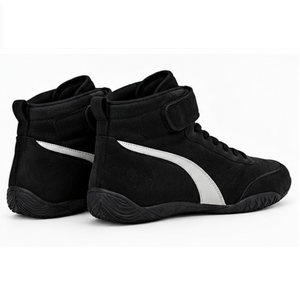 Bottes de moto AULTRA ONE ENTERPRISES AOE-KRS-010 noires en cuir véritable à lacets et fermeture auto-agrippante, sportives, pour karting, antidérapantes, en caoutchouc - Product Image 6