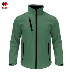 เสื้อแจ็คเก็ตซอฟต์เชลล์คุณภาพพรีเมียม Ryan Pro Gear สำหรับผู้ชาย กันน้ำ ลายเรียบ ผ้าถัก ซิปปิด - Product Image 1