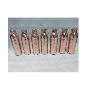 Artisan Pure Copper <b>Bottle</b> 950/<b>750ml</b> Traditional Hammered Surface Eco-Friendly Lid Offering Natural Health Benefits for Gym Yoga - Product Image 3