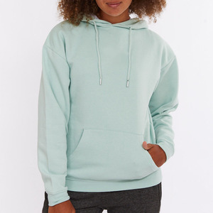 Unisex Oversized Hooded Sweatshirt Solid Color Casual Crop Length Autumn Wear Knitted Long Sleeve FRENCH TERRY 100% Cotton - Product Image 6