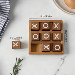Tablero de Tres en Raya de Madera Hecho a Mano, Moderno y Personalizado |   Juego Educativo ANAM OVERSEAS AO-4610 para el Hogar y la Oficina - Product Image 5