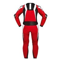 Combinaison de course moto en cuir véritable One Piece avec protections CE, manches pré-courbées et coutures renforcées