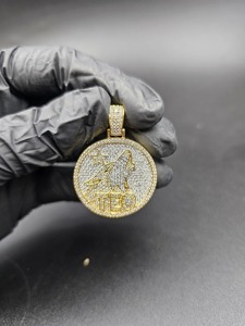 Colgante con Diseño de Águila, Chapado en Oro de 18K, con Cristales de Estrás y Microincrustaciones, Amuleto Hip Hop para Hombre, Regalo - Product Image 5