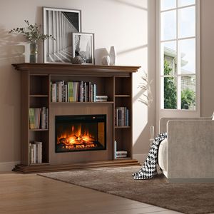 Caminetto Elettrico Moderno da 27 Pollici con Display LED e Fiamma Realistica, Telecomando e Regolazione della Luminosità - Product Image 6