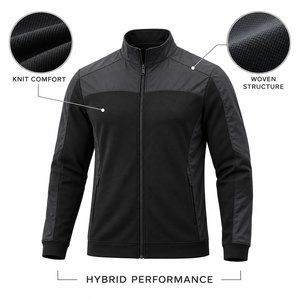 Custom Men's <b>Racer</b> <b>Jacket</b> Full Zip Stand Collar Nylon Polyester Woven Panel Sporty Style Breathable Autumn Wear - Product Image 4