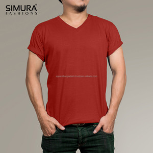เสื้อยืดคอกว้างแขนสั้นผู้ชาย SIMURA ผ้าฝ้าย 100% สีพื้นเรียบ สวมใส่สบาย ทรงปกติ ผ้าถัก ย้อมสีน้ำเงิน - Product Image 6