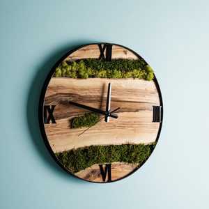 Mossline Timber <b>Clock</b> Green Rift Wall <b>Clock</b> Nature's Passage <b>Clock</b> Evergreen Flow Timepiece Moss Creek Heritage <b>Clock</b> Nature - Product Image 2