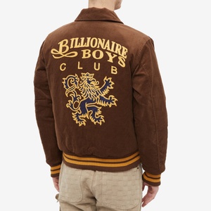 Custom Logo <b>Brown</b> <b>Corduroy</b> Varsity <b>Jacket</b> Men Vintage Embroidery Letterman Bomber <b>Jacket</b> Unisex Streetwear Wholesale Outerwear - Product Image 3