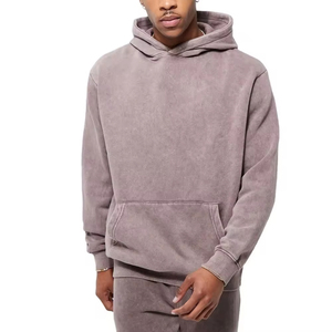 Nuevo Conjunto Deportivo Informal de Invierno para Hombre, Sudadera con Capucha y Pantalones Deportivos 100% Algodón, Lavado Ácido - Product Image 2