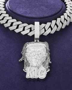 <b>Iced</b> <b>Out</b> Moissanite Pendant Necklace 925 Sterling Silver Rhodium Plated Hip Hop Charm Jewelry Custom Design - Product Image 3