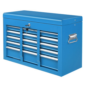 Blue 5-Drawer Lockable Steel <b>Tool</b> Chest Heavy Duty 330 Lbs Capacity <b>Storage</b> <b>Cabinet</b> with Lid Support and Drawer Liners - Product Image 3