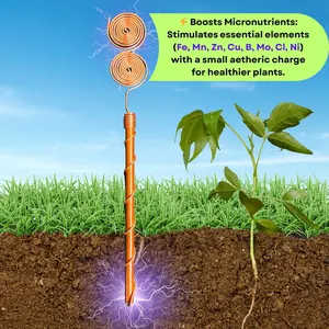 Varillas de Energía de Cobre Puro para Electrocultura de Doble Espiral, para el Crecimiento Natural de Plantas en el Jardín, Herramienta Energética Potente a Precio de Mayoreo - Product Image 6