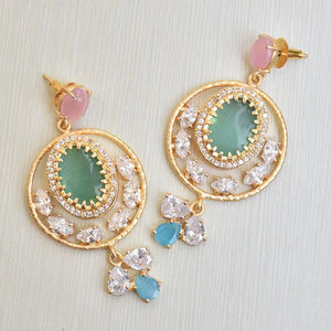 Brass Pearl Stud <b>Earrings</b> Wholesale Organic Stone <b>Earrings</b> Antique Brass Finish Fashion Forward Style High Quality Export - Product Image 6