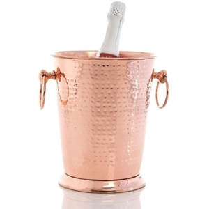 Ribbed Stainless Steel <b>Ice</b> <b>Bucket</b> Wine Chiller with Ring Handles for Bar Restaurant Wedding Party <b>Table</b> Buffet - Product Image 2