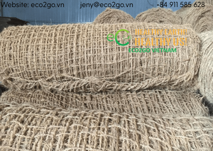 Maille en fibre de coco / Filet en fibre de coco / Service de découpe de tapis en fibre de coco / Sans alcali / Tissage sergé / Écologique / Taille de maille personnalisée / Le moins cher - Product Image 6