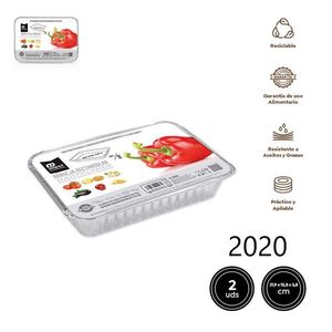 Contenedor Desechable de Papel de Aluminio 21.9x15.8x3.8mm BANDEJA DE ALUMINIO CON TAPA Cajas de Aluminio - Product Image 3