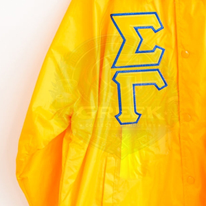 Chaqueta Personalizada de la Hermandad Sigma SGRho, Chaqueta Cortavientos con Logotipo Bordado, Chaqueta Unisex con Línea Amarilla, Chaquetas Resistentes - Product Image 3