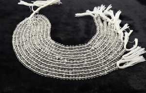 ลูกปัดคริสตัลสีขาวเรียบเนียนทรงรอนเดลล์ขนาด 5-6 มม. ลูกปัดคริสตัลทรงรอนเดลล์ขนาด 10 นิ้ว ลูกปัดคริสตัลใสธรรมชาติ - Product Image 2