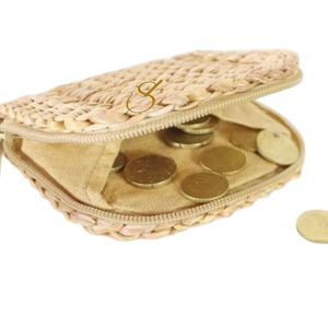 Handmade Woven Straw Coin Purse: Water Hyacinth <b>Wallet</b> - Product Image 3