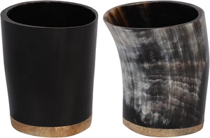 Luxury Eco-Friendly Natural Crafts Polished Antique Buffalo Horn <b>Shot</b> <b>Glass</b> <b>Set</b> Handmade Whiskey Tequila Tasting Cups Home Bar - Product Image 2