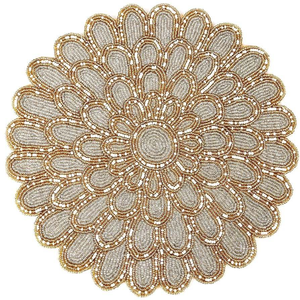 Premium Quality Glass Beads Vintage Design Solid Color Eco-Friendly Durable Handmade Beaded Table <b>Mat</b> for Home Banquet Wedding - Product Image 1