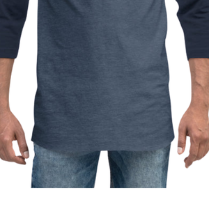 T-shirt de baseball unisexe Legacy Maker à manches 3/4 raglan gris chiné foncé, manches contrastées, décontracté, en mélange de coton, athlétique, pour tous les jours - Product Image 5