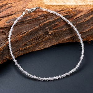 Natural Crystal Quartz Round Beaded Bracelet Healing Crystal Quartz Micro Faceted Gemstone Bracelet Jewelry For Women Gift Bulk - Product Image 6