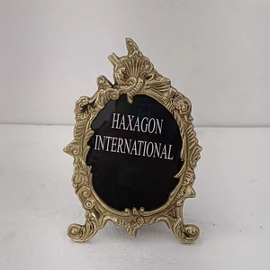 Decorative metal photo <b>frame</b> with antique brass finished and intricate floral designs perfect for elegant interiors - Product Image 4