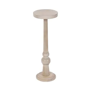 Table basse ronde en bois rustique avec base décorative, meubles modernes pour salon - Product Image 1