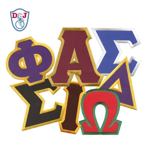 Iron Patch Mega Greek Letter Patches Embroidered Emblem Iron On Appliques Sorority Fraternity Patches