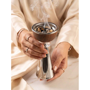 Quemador de Incienso Moderno de Acero Inoxidable con Recipiente para Madera de Sándalo, Difusor de Aromaterapia para Uso Religioso, Accesorios de Fragancia para el Hogar - Product Image 1