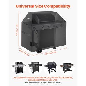 Copertura per Barbecue da 58 Pollici - Impermeabile e Resistente alle Intemperie - Poliestere 600D - Accessorio per Griglia a Carbone - Product Image 4