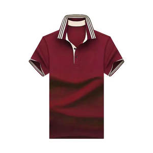 Camisetas Polo Color Rojo Marrón al por Mayor, Personalizadas con Estampados Lisos, Transpirables, de Manga Corta, Camisetas de Golf de Algodón para Hombre - Product Image 1