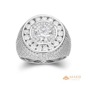 Moissanite <b>Ring</b> <b>Mens</b> Heart Signet <b>Ring</b> Baguette Stone Statement Jewelry Luxury Gift <b>for</b> Him Premium Finish Style Fit - Product Image 1