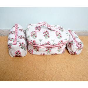 New Arrival Wholesale Handcrafted Tassel Printed Pure 100% Cotton Zipper Closure Small Eco-Friendly Cosmetic Organizer Bag - Product Image 1