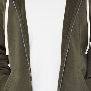 Sweat à capuche zippé surdimensionné en coton épais 100 % avec logo personnalisé, coupe ample et épaules tombantes pour homme – En promotion - Product Image 4