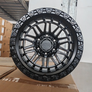 Jantes en alliage tout-terrain Jihoo de haute qualité 17x9 pouces, 6x139.7 PCD, style Beadlock noir mat pour SUV et camionnettes - Product Image 6
