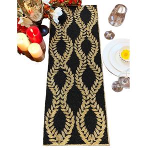 Luxury Floral Beaded Embroidered Wreath <b>Table</b> <b>Runner</b> for Dining Parties and <b>Weddings</b> Home and Hotel Decor - Product Image 2