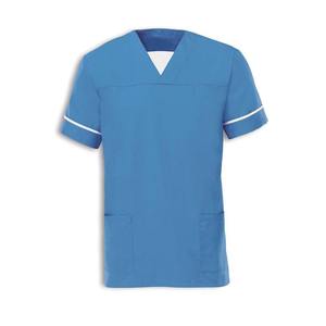 Uniforme de Hospital Lavable de Alta Gama en Color Azul Marino, Verde Azulado y Rosa Intenso, Antiarrugas, de Manga Corta, Venta al Por Mayor - Product Image 6