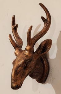Décoration murale en aluminium en forme de tête de cerf, 15x13x24cm, marron, style vintage moderne, objet décoratif pour salon - Product Image 4